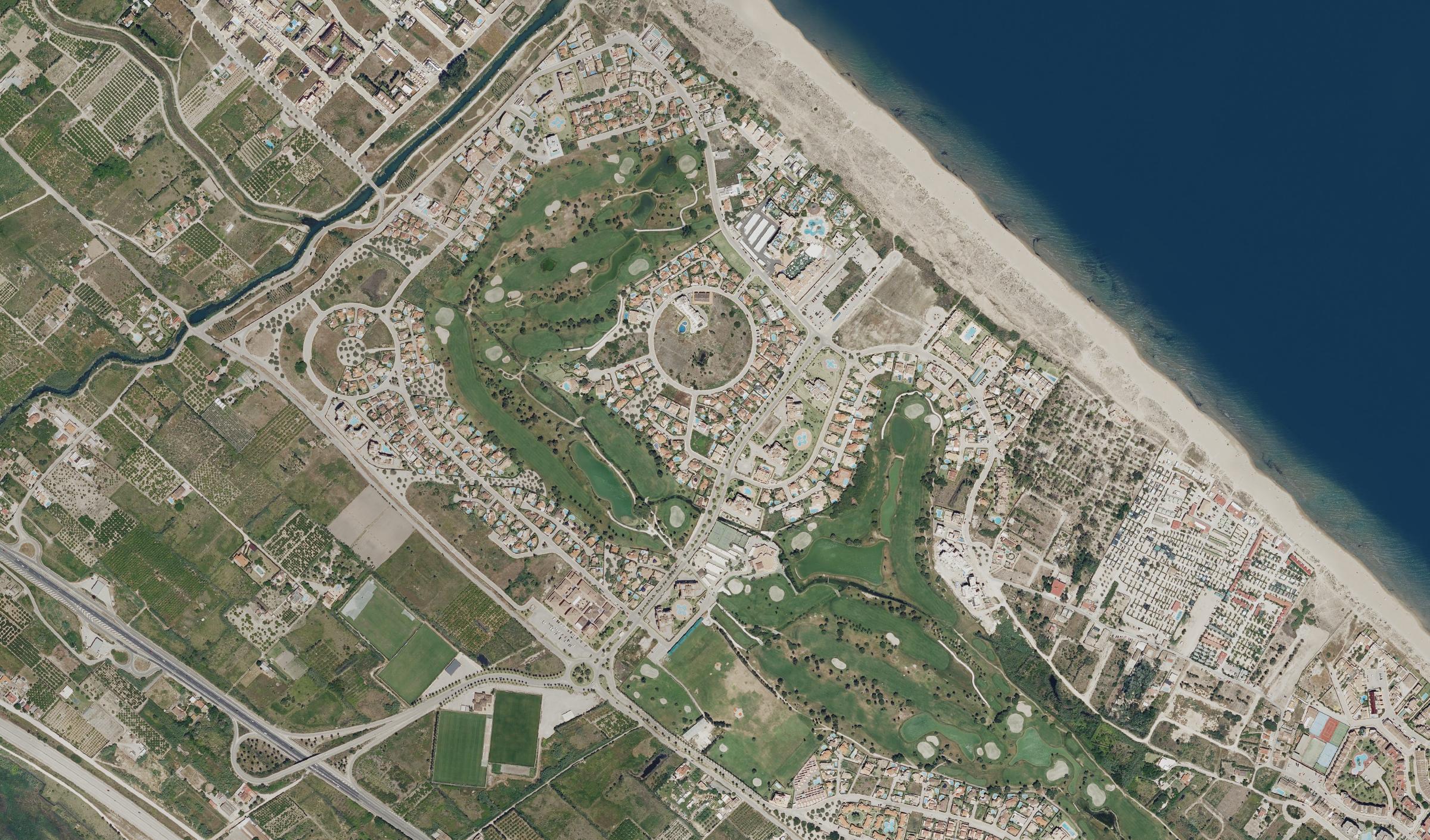 Aerial view of the Oliva Nova area and coast