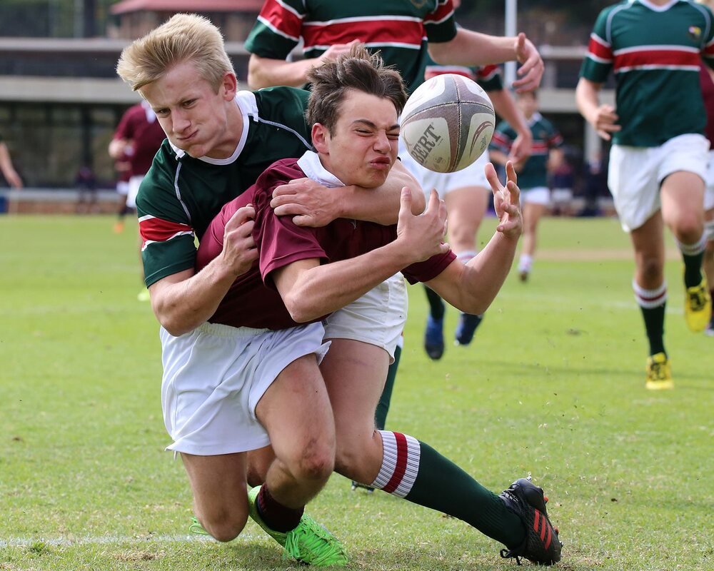 Rugby players during a match