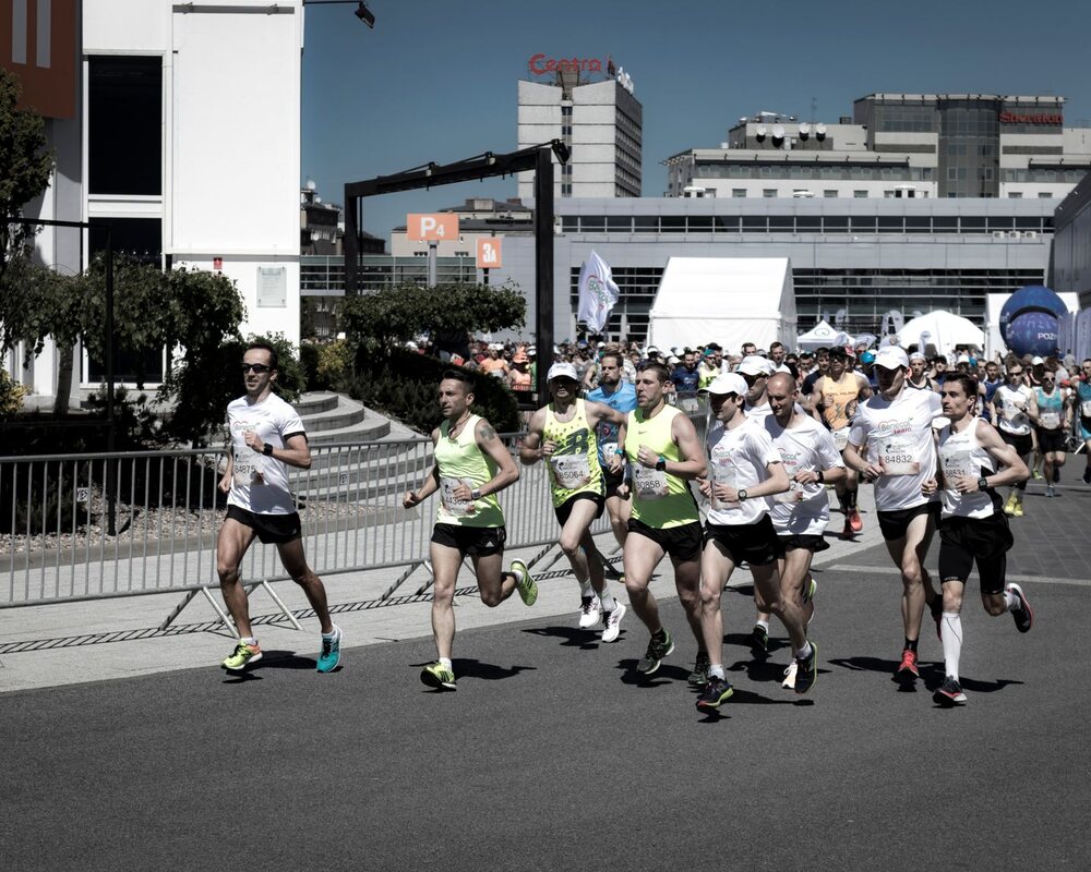Runners taking part in a city race